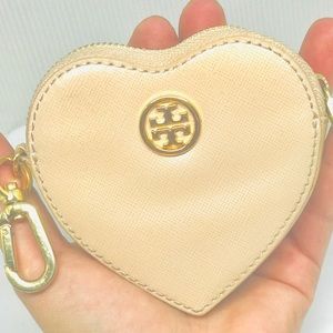 Tory Burch Heart shaped Saffiano Leather Coin Case